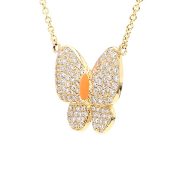 Butterflies necklace yellow gold 