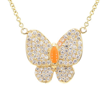 Butterflies necklace yellow gold 