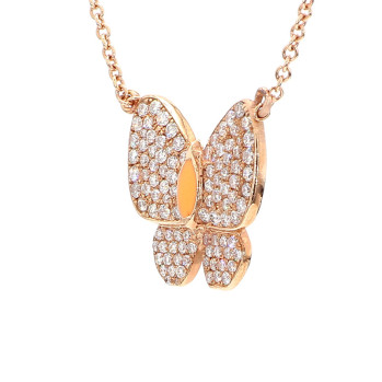 Butterflies necklaces Rose gold 
