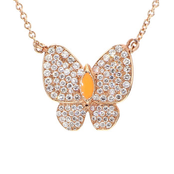 Butterflies necklaces Rose gold 