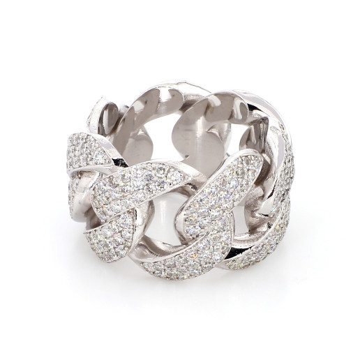 White gold cuban ring