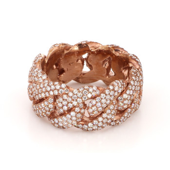 Rose gold cuban ring