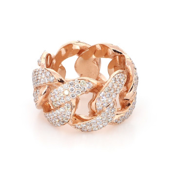 Rose gold gold cuban ring
