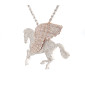 Two tone “Pegasus”pendand whith diamonds