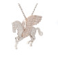 Two tone “Pegasus”pendand whith diamonds