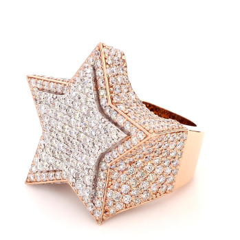 Rose White star ring