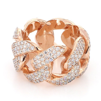 Rose gold gold cuban ring