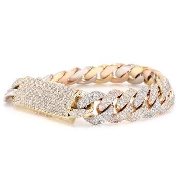 Tre color cuban braslet