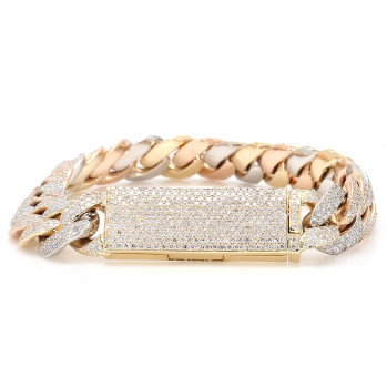 Tre color cuban braslet