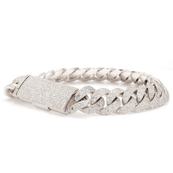 White gold cuban braslet