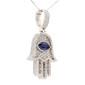 White gold hamsa whith sapphire White gold hamsa whith sapphire