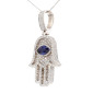 White gold hamsa whith sapphire White gold hamsa whith sapphire