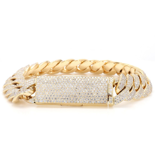 Yellow gold cuban braslet