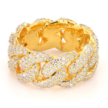 Yellow gold cuban ring