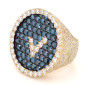 Verification ring White and blue diamonds Verification ring White and blue diamonds