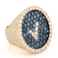 Verification ring White and blue diamonds Verification ring White and blue diamonds